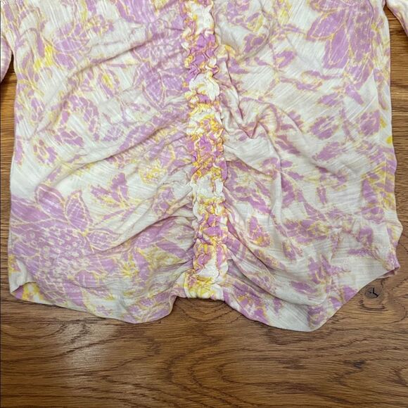 Free People Floral Cropped Ruched Women's Top size XS - Picture 11 of 14